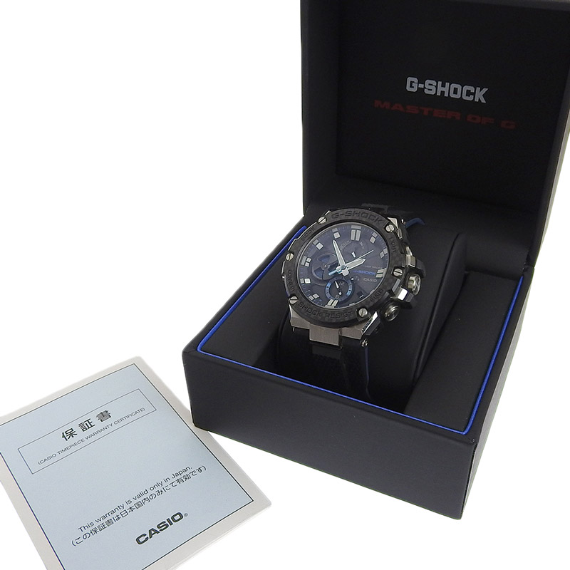 http://カシオ%20CASIO%20時計%20Gショック%20ソーラー%20腕時計%20メンズ%20SS/ラバー%20ブラック文字盤%20GST-B100XA%20中古%20OW0435