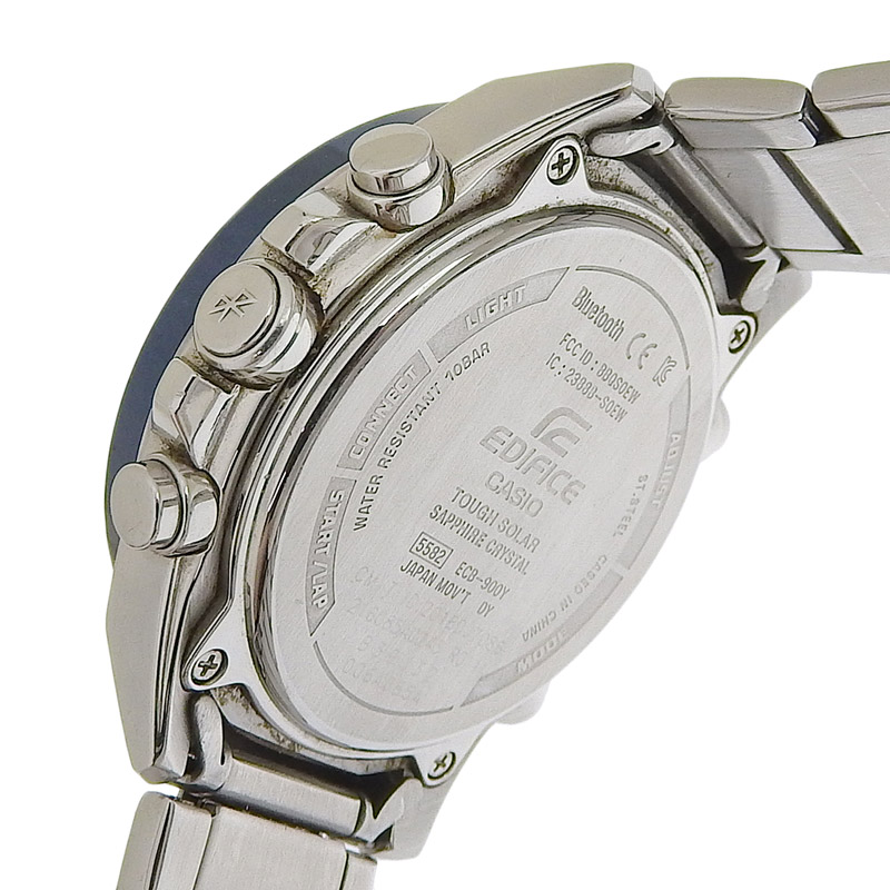http://カシオ%20CASIO%20時計%20エディフィス%20ソーラー%20腕時計%20メンズ%20SS%20ブラック/ブルー文字盤%20スマートフォンリンク%20ECB-900Y%20中古%20OW0436