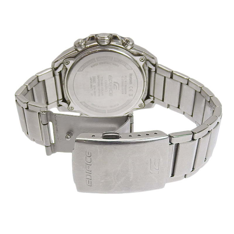 http://カシオ%20CASIO%20時計%20エディフィス%20ソーラー%20腕時計%20メンズ%20SS%20ブラック/ブルー文字盤%20スマートフォンリンク%20ECB-900Y%20中古%20OW0436