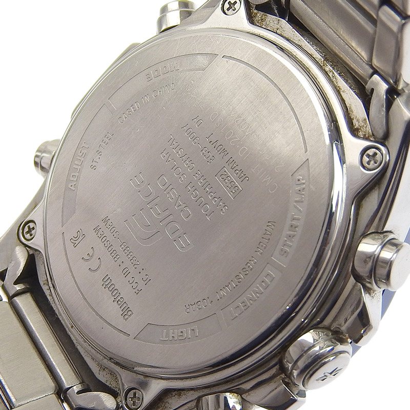 http://カシオ%20CASIO%20時計%20エディフィス%20ソーラー%20腕時計%20メンズ%20SS%20ブラック/ブルー文字盤%20スマートフォンリンク%20ECB-900Y%20中古%20OW0436