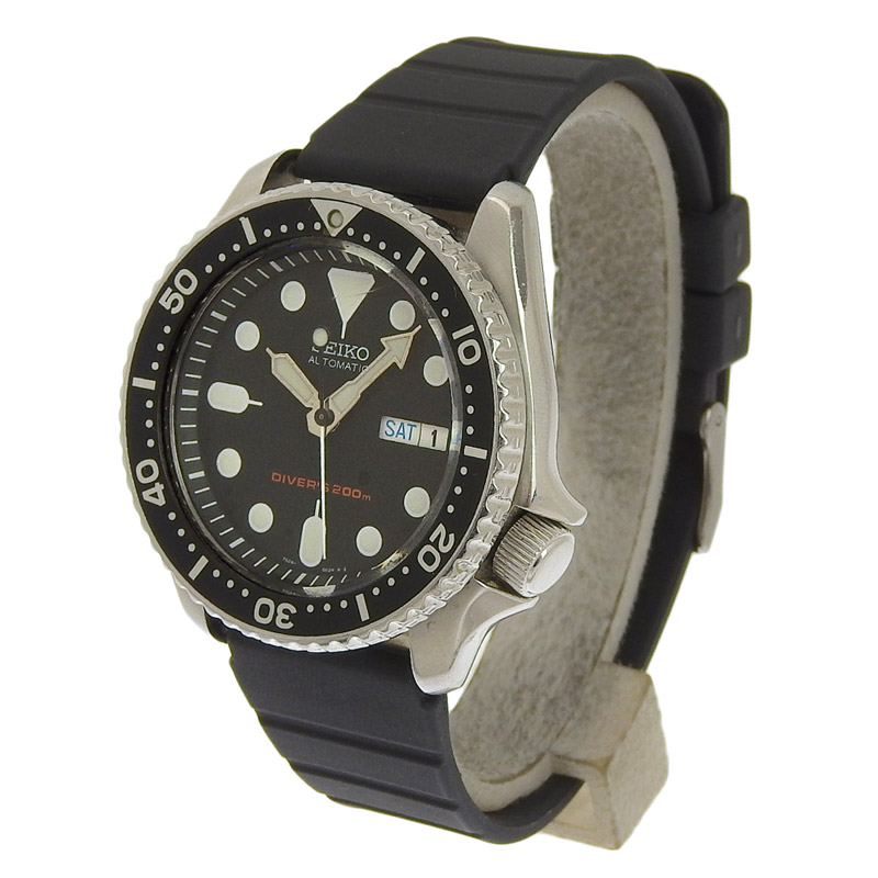 http://セイコー%20SEIKO%20時計%20ダイバーズ%20自動巻き%20腕時計%20メンズ%20SS/ラバー%20ブラック文字盤%207S26-0020%20中古%20OW0437