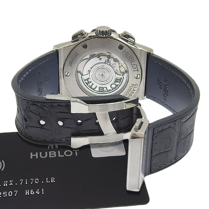 http://ウブロ%20HUBLOT%20時計%20クラシックフュージョン%20自動巻き%20腕時計%20メンズ%20チタン/ラバー%20ブルー文字盤%20541.NX.1171.LR%20中古%20OW0439