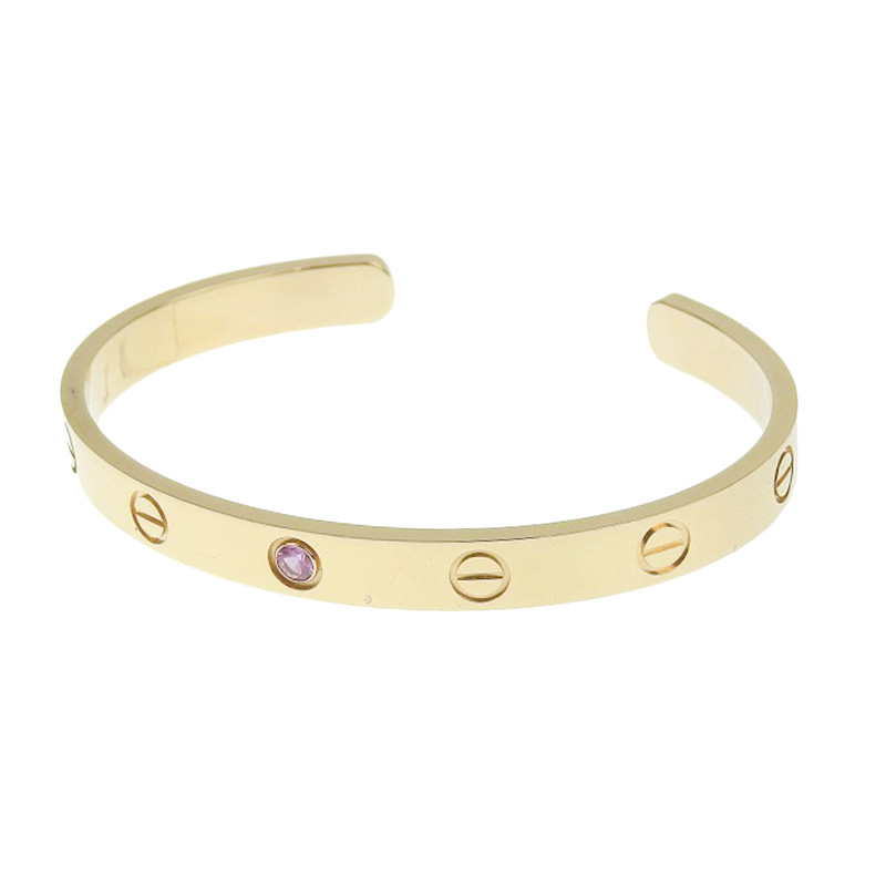 カルティエ CARTIER ラブオープンブレス ラブブレス ブレスレット バングル K18PG 1Pピンクサファイア #17 B6030017 中古 CA0463