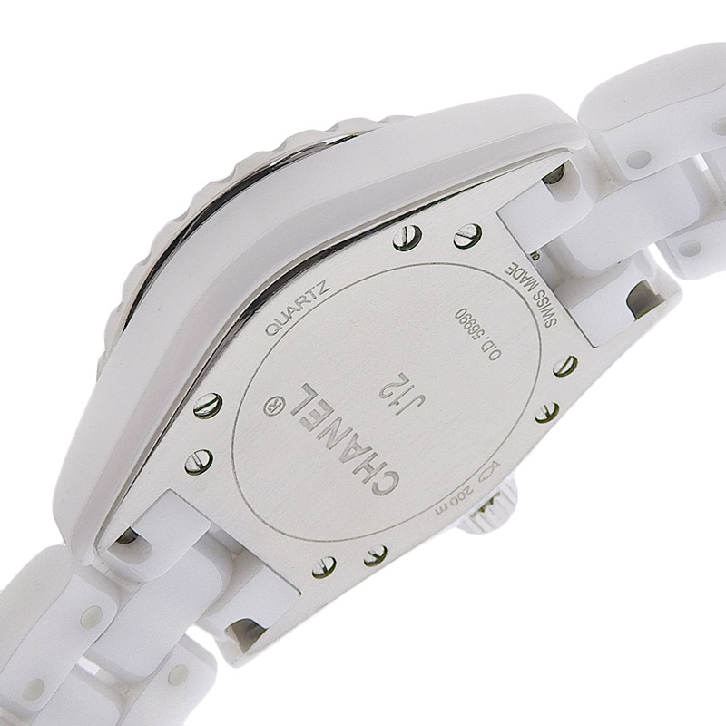 http://シャネル%20CHANEL%20J12%20レディース%20クォーツ%20腕時計%20セラミック/SS%2012Pダイヤモンド%20ホワイト文字盤%20H1628%20中古%20CH0948