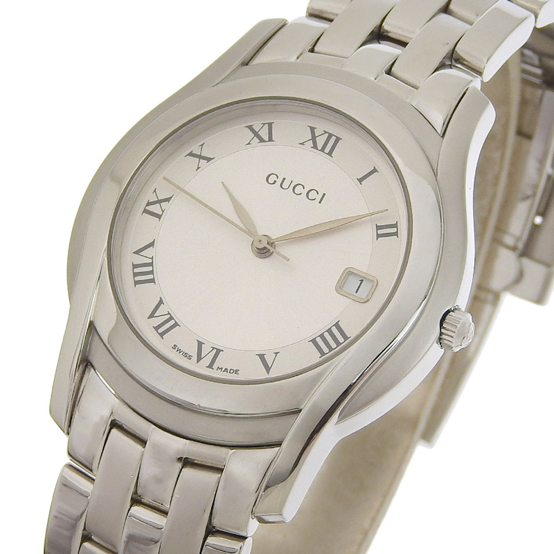http://グッチ%20GUCCI%205500M%20メンズ%20クォーツ%20腕時計%20SS%20シルバー文字盤%20中古%20GU0601