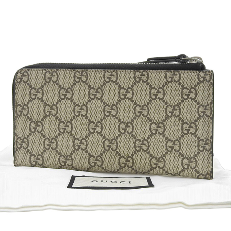http://グッチ%20GUCCI%20ラウンドファスナー%20L字ファスナー%20スネーク%20長財布%20GGスプリーム%20ベージュ%20575364%20中古%20GU0603
