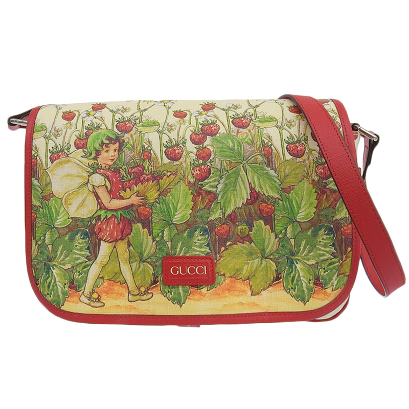 http://グッチ%20GUCCI%20チレドレンズ%20ストロベリーフェアリー%20メッセンジャーバッグ%20PVC/レザー%20ホワイト/レッド%20664143%20中古%20GU0604