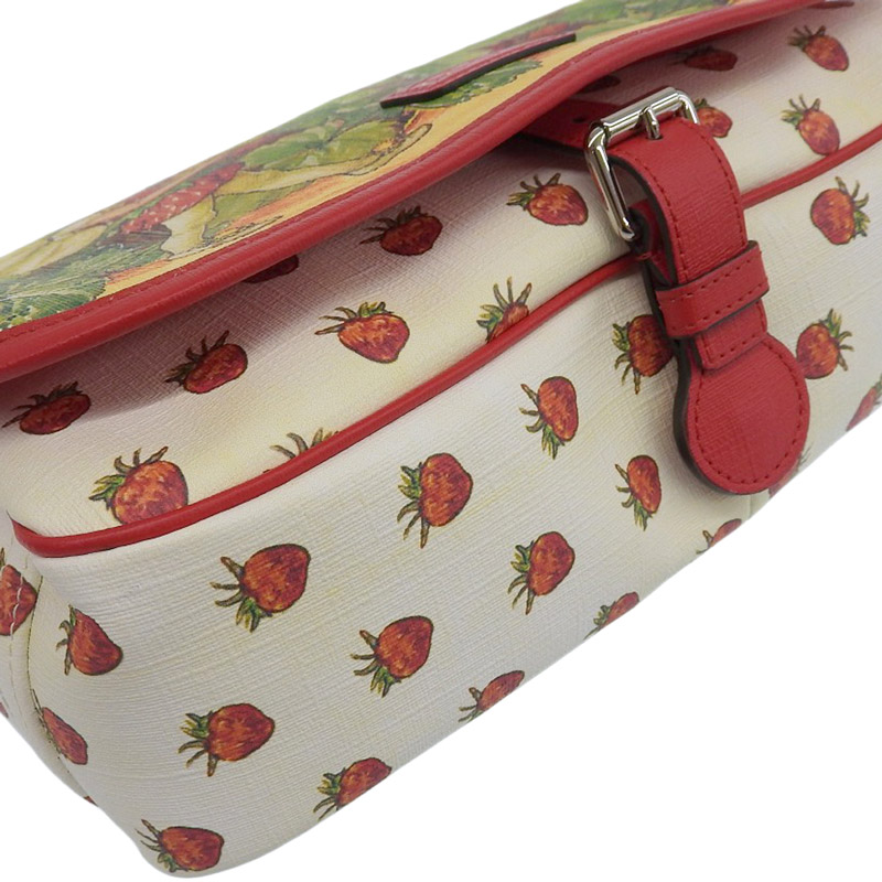 http://グッチ%20GUCCI%20チレドレンズ%20ストロベリーフェアリー%20メッセンジャーバッグ%20PVC/レザー%20ホワイト/レッド%20664143%20中古%20GU0604