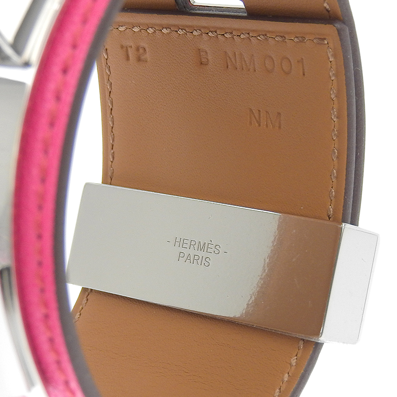 http://エルメス%20HERMES%20コリエ・ド・シアン%20ブレスレット%20バングル%20レザー%20ピンク%20SV金具%20B刻印%202023年%20美品%20HE0955