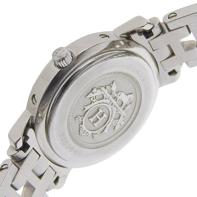 http://エルメス%20HERMES%20クリッパー%20ナクレ%20レディース%20クォーツ%20腕時計%20SS%20シェル文字盤%20CL4.210%20中古%20HE0961