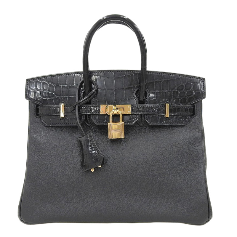 エルメス HERMES バーキンタッチ25 ハンドバッグ ニロティカス ノワール GP金具 C刻印 2018年 中古 HE0962