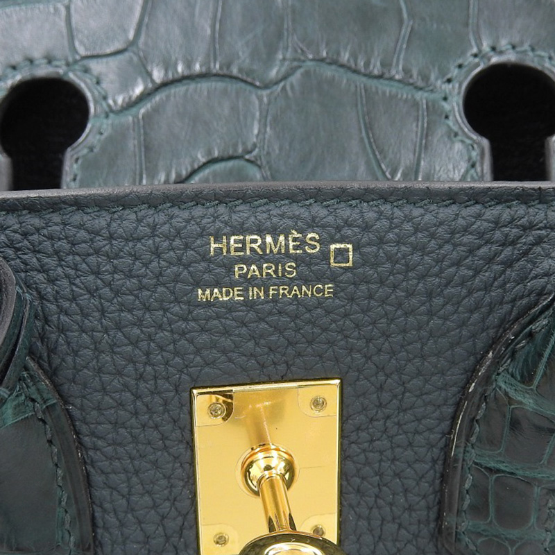http://エルメス%20HERMES%20バーキン25%20ハンドバッグ%20アリゲーター%20グリーン%20GP金具%20Z刻印%202021年%20中古%20HE0963