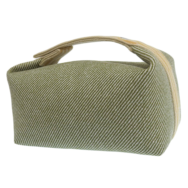 http://エルメス%20HERMES%20ブリッド・ア・ブラックPM%20ポーチ%20ハンドバッグ%20ウール%20コットンキャンバス%20グリーン%20美品%20HE0968