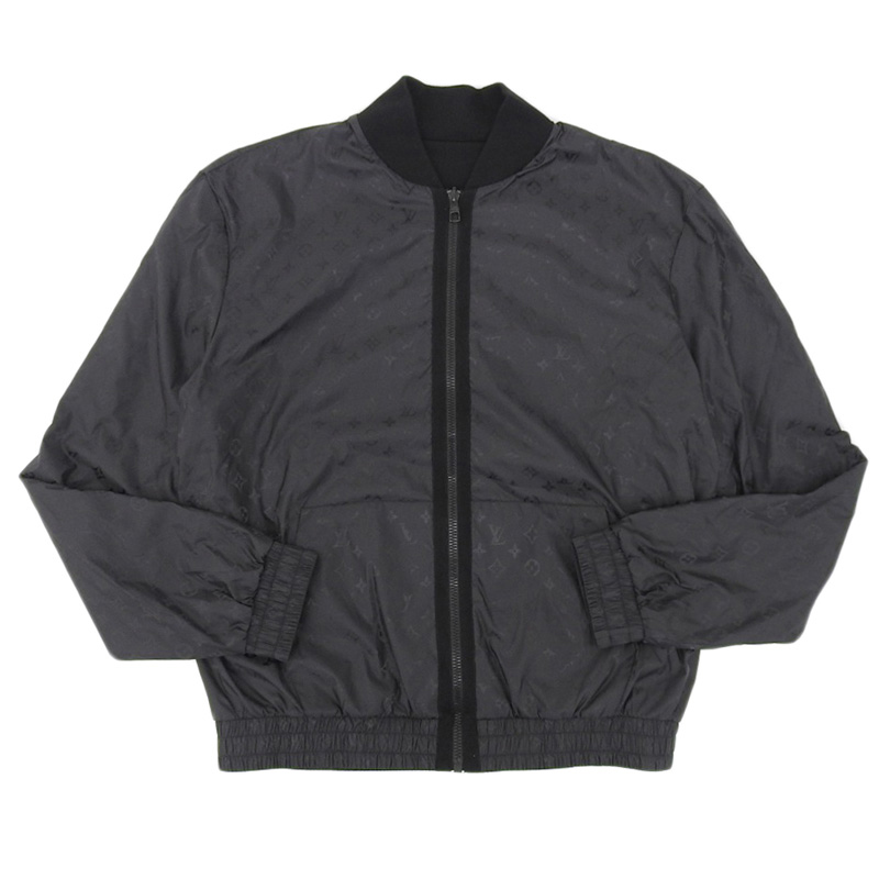 ルイヴィトン LOUIS VUITTON モノグラム リバーシブル ブルゾン ジャケット ナイロン/コットン ブラック #L 美品 LV1597
