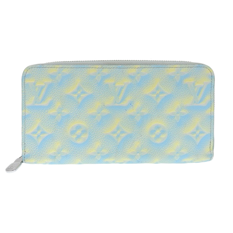ルイヴィトン LOUIS VUITTON モノグラム・アンプラント ジッピー・ウォレット ヴェール・ドー ブルー イエロー M81466 中古 LV1599