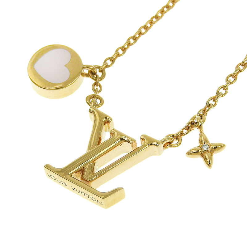 ルイヴィトン LOUIS VUITTON ネックレス LVアイコニック ハート ゴールド色 GP M01424 中古 LV1606