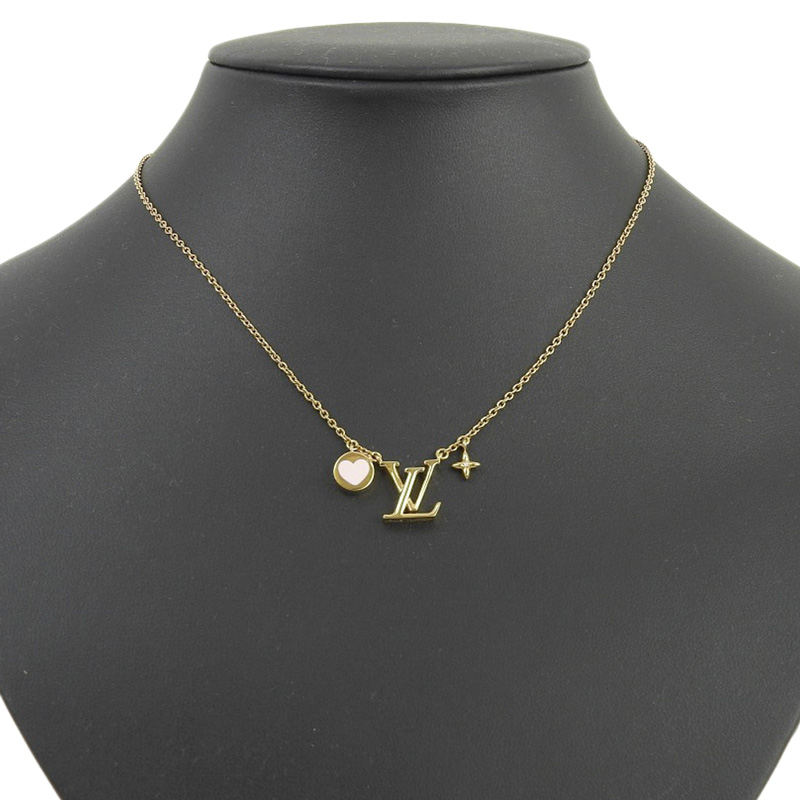 http://ルイヴィトン%20LOUIS%20VUITTON%20ネックレス%20LVアイコニック%20ハート%20ゴールド色%20GP%20M01424%20中古%20LV1606