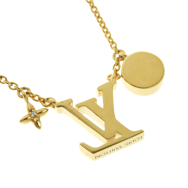 http://ルイヴィトン%20LOUIS%20VUITTON%20ネックレス%20LVアイコニック%20ハート%20ゴールド色%20GP%20M01424%20中古%20LV1606