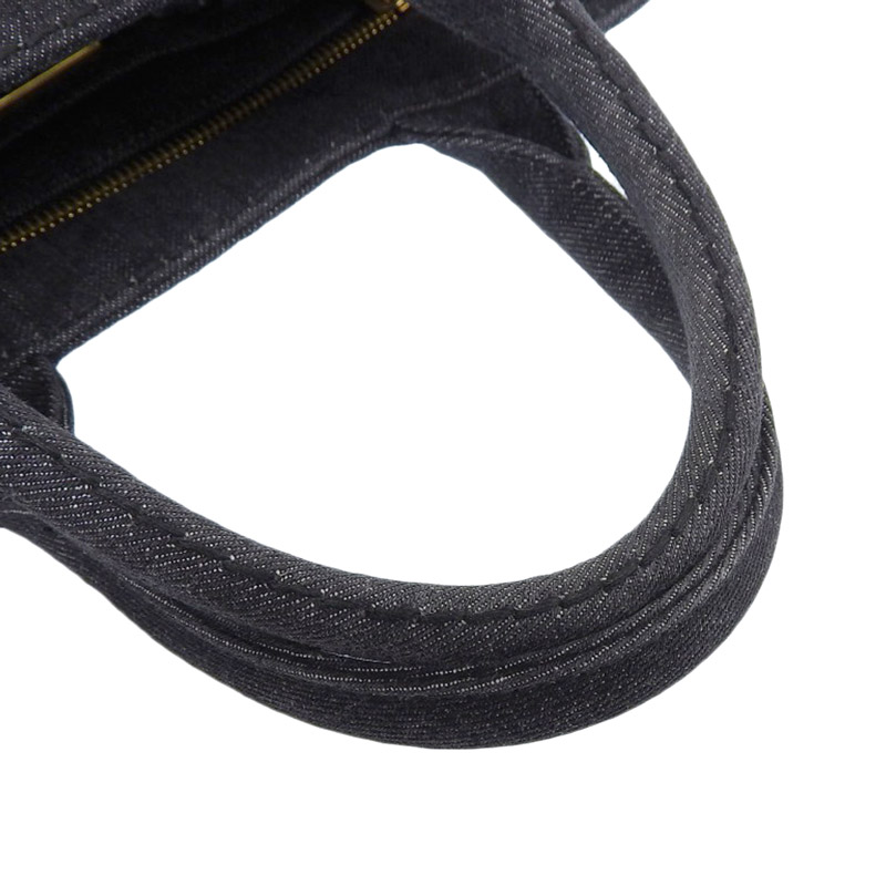 http://プラダ%20PRADA%20カナパ%202WAYバッグ%20トートバッグ%20ハンドバッグ%20デニム%20ブラック%20中古%20OB1912