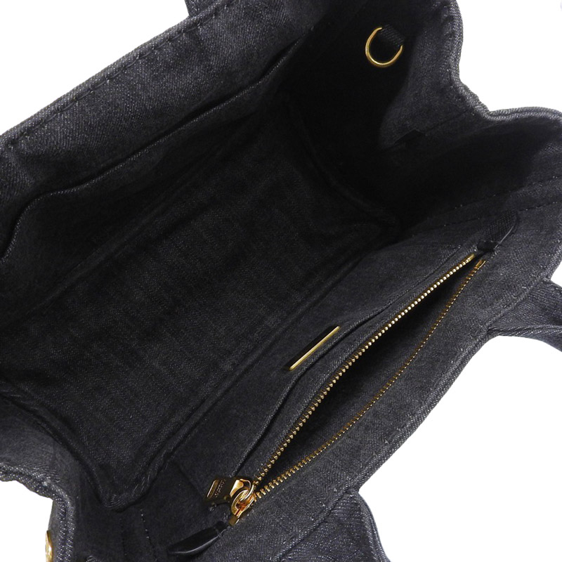 http://プラダ%20PRADA%20カナパ%202WAYバッグ%20トートバッグ%20ハンドバッグ%20デニム%20ブラック%20中古%20OB1912