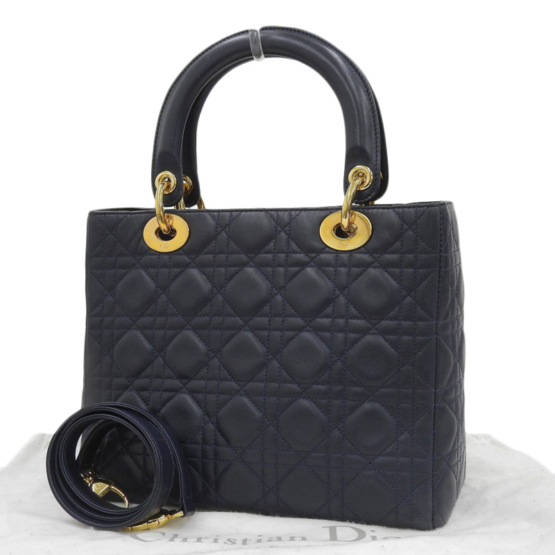 http://ディオール%20CHRISTIAN%20DIOR%20レディディオール%202WAYバッグ%20ハンドバッグ%20ショルダーバッグ%20レザー%20ネイビー%20中古%20OB1933