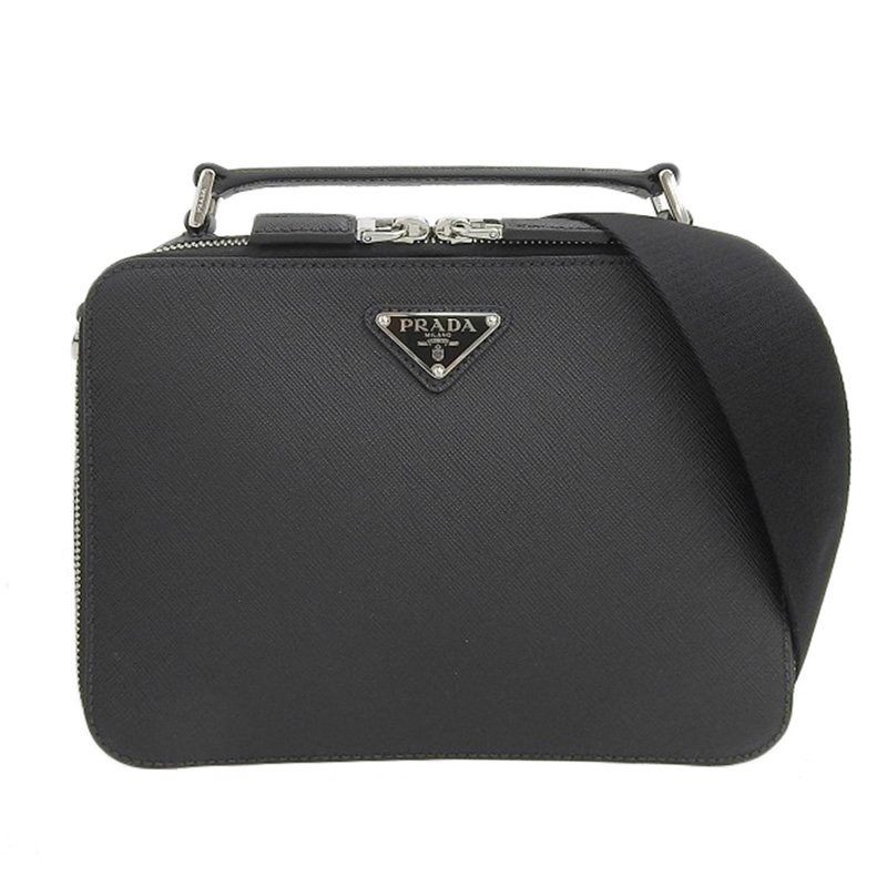 プラダ PRADA 2WAYバッグ ハンドバッグ ショルダーバッグ サフィアーノ レザー ブラック 2VH069 美品 OB1994