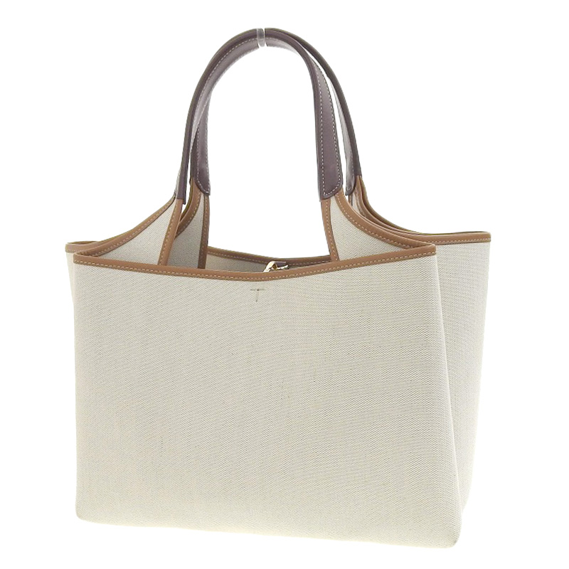 http://トッズ%20TOD'S%20トートバッグ%20キャンバス/レザー%20ベージュ/ブラウン%20中古%20OB1995