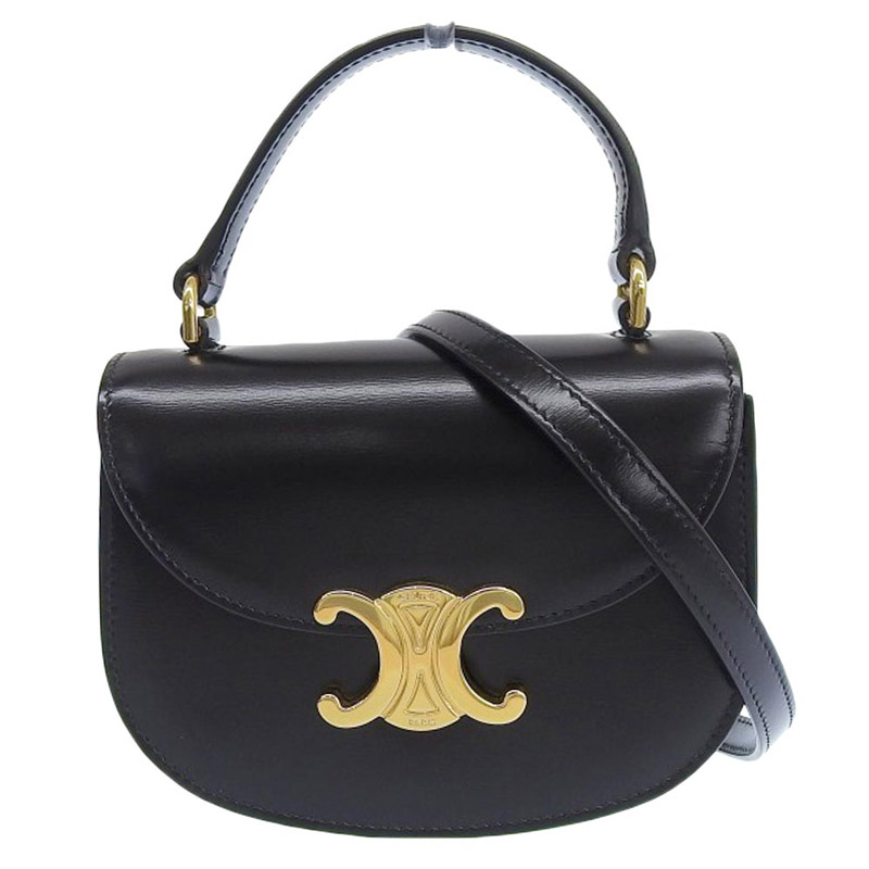 http://セリーヌ%20CELINE%20トリオンフ%20ミニブザス%20クレア%202WAY%20ハンドバッグ%20ショルダーバッグ%20レザー%20ブラック%2010L063ETZ.38NO%20中古%20OB1997