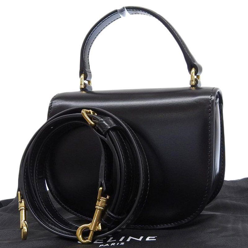 http://セリーヌ%20CELINE%20トリオンフ%20ミニブザス%20クレア%202WAY%20ハンドバッグ%20ショルダーバッグ%20レザー%20ブラック%2010L063ETZ.38NO%20中古%20OB1997