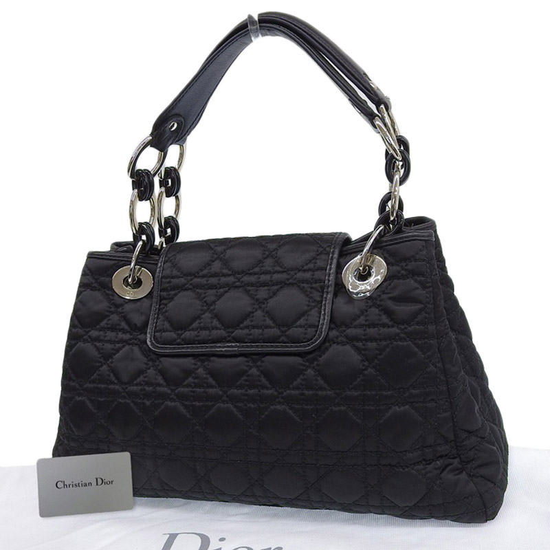 http://ディオール%20CHRISTIAN%20DIOR%20ハンドバッグ%20ナイロン/レザー%20ブラック%20中古%20OB2032