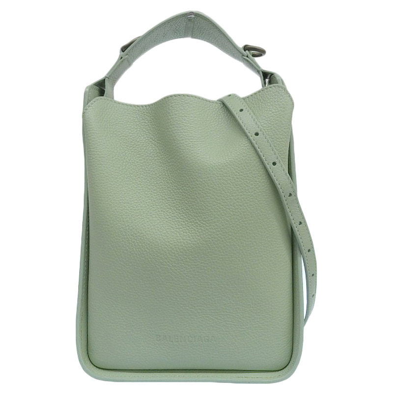 バレンシアガ BALENCIAGA ノースサウス 2WAYバッグ ハンドバッグ ショルダーバッグ レザー ライトグリーン 669754 中古 OB2033