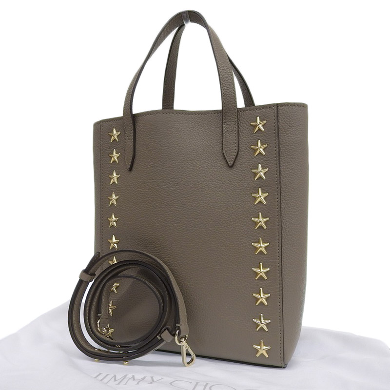 http://ジミーチュウ%20JIMMY%20CHOO%202WAYバッグ%20ハンドバッグ%20ショルダーバッグ%20スタースタッズ%20レザー%20グレージュ%20美品%20OB2036