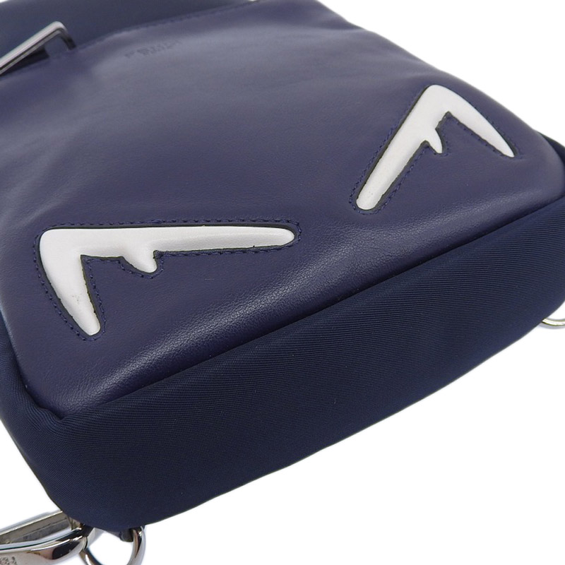http://フェンディ%20FENDI%20モンスター%20ボディバッグ%20ショルダーバッグ%20ナイロン/レザー%20ネイビー%207VZ033%20中古%20OB2038