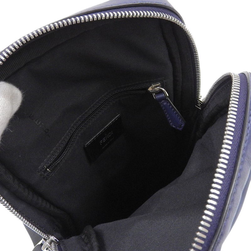 http://フェンディ%20FENDI%20モンスター%20ボディバッグ%20ショルダーバッグ%20ナイロン/レザー%20ネイビー%207VZ033%20中古%20OB2038