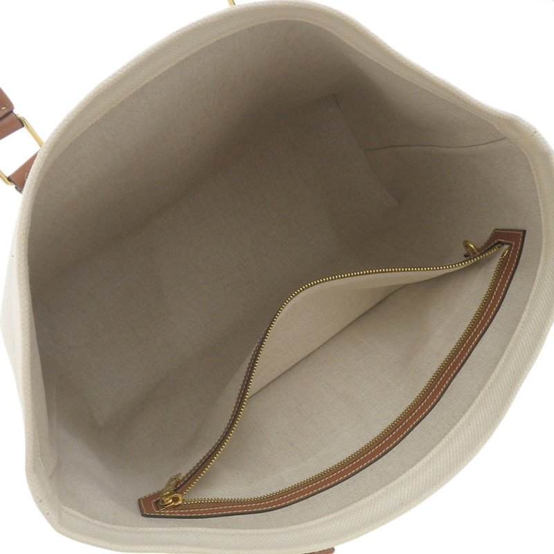 http://セリーヌ%20CELINE%20ホリゾンタルカバ%20トートバッグ%20キャンバス/レザー%20ナチュラル/タン%20190062%20中古%20OB2039