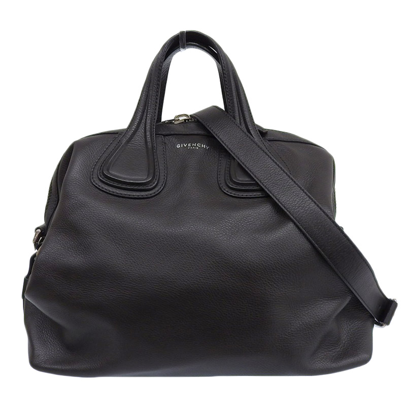 ジバンシー GIVENCHY ナイチンゲール 2WAYバッグ ハントバッグ ショルダーバッグ レザー ブラック 中古 OB2055