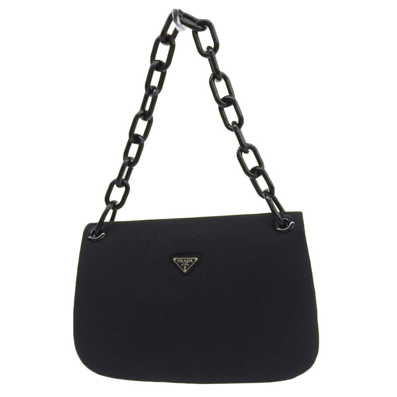 http://プラダ%20PRADA%20プラチェーン%20ショルダーバッグ%20ワンショルダー%20ナイロン%20ブラック%20中古%20OB2058