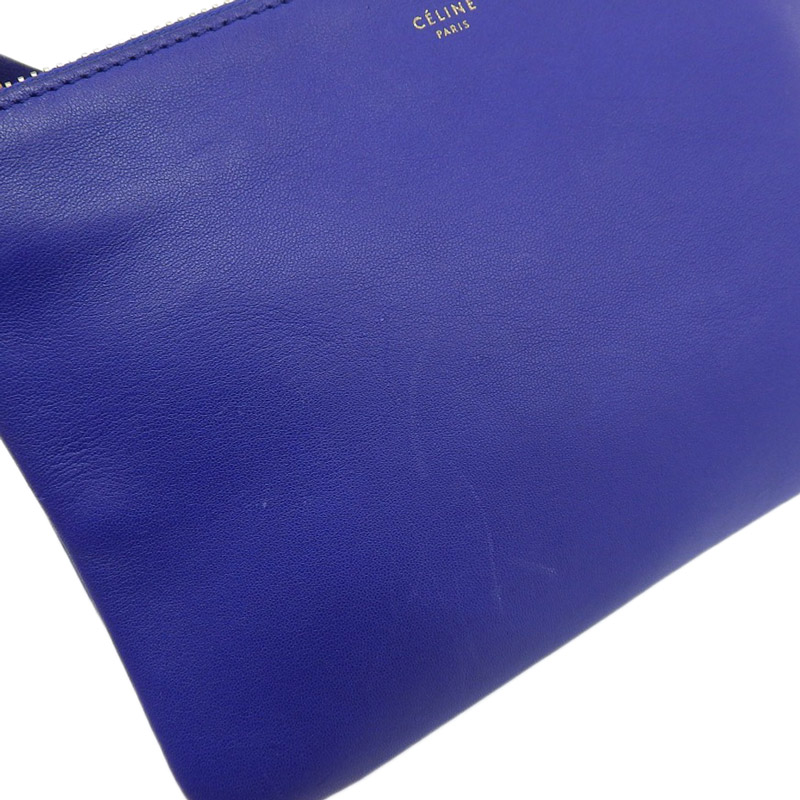 http://セリーヌ%20CELINE%20トリオ%20スモール%20ショルダーバッグ%20レザー%20ブルー%20中古%20OB2061