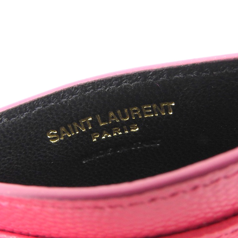 http://サンローラン%20SAINT%20LAURENT%20カードケース%20名刺入れ%20レザー%20ピンク%20中古%20OBB0563