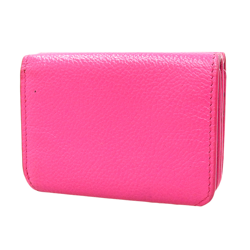 http://バレンシアガ%20BALENCIAGA%20ミニウォレット%20三つ折り財布%20レザー%20ピンク%20593813%20中古%20OBB0564