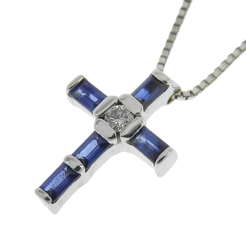 ダミアーニ DAMIANI ルミエール ネックレス K18WG サファイア ダイヤモンド 中古 OBJ0266