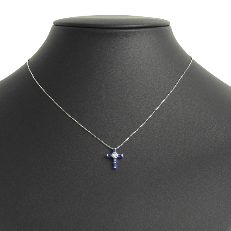 http://ダミアーニ%20DAMIANI%20ルミエール%20ネックレス%20K18WG%20サファイア%20ダイヤモンド%20中古%20OBJ0266