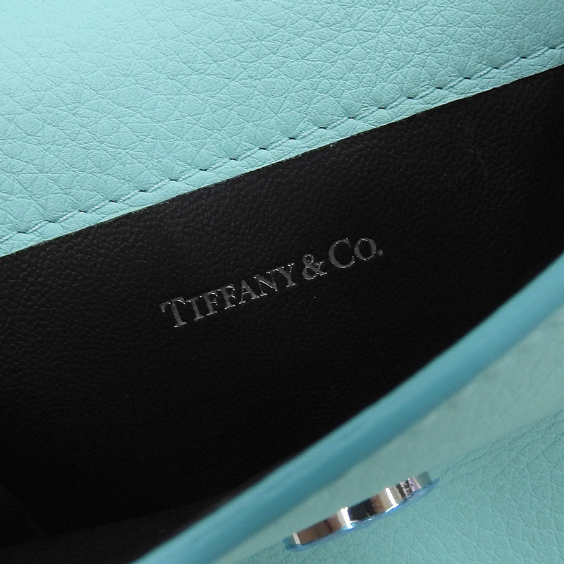 http://ティファニー%20TIFFANY%20&%20Co.%20スマホショルダー%20ショルダーバッグ%20レザー%20ブルー%20中古%20TI0340