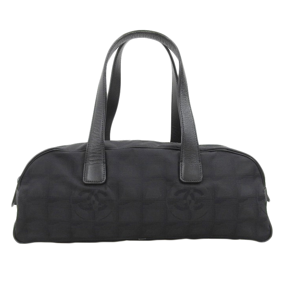 シャネル CHANEL ニュートラベルライン ハンドバッグ ミニボストン ナイロン/レザー ブラック 7番台 中古 CH0951