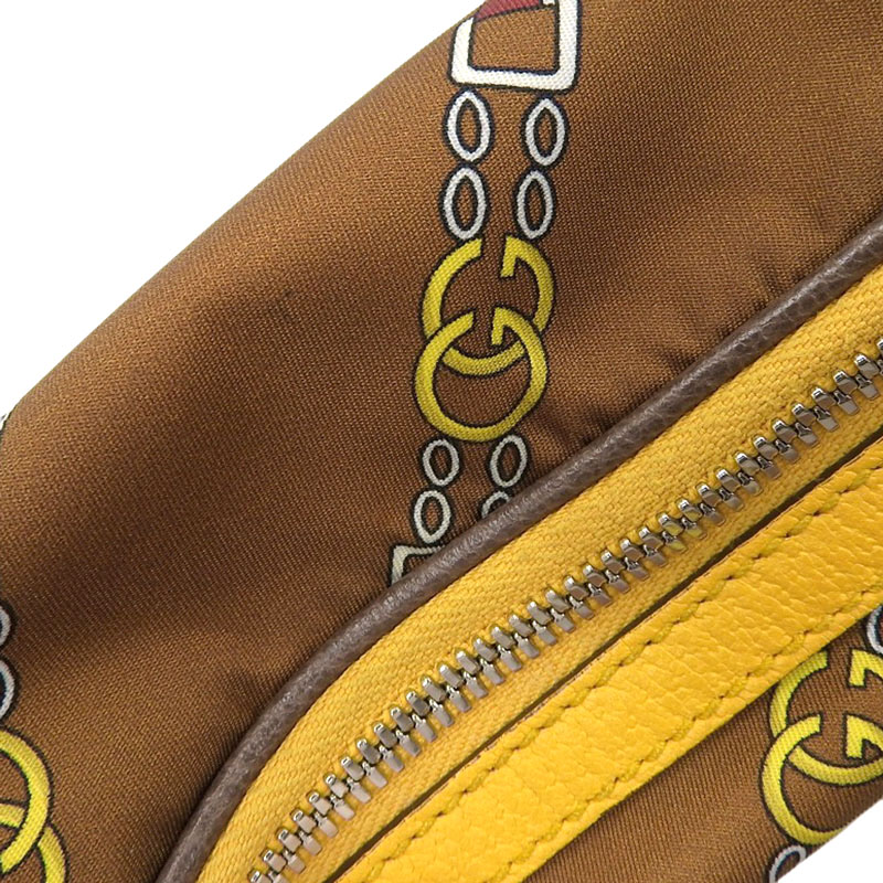 http://グッチ%20GUCCI%20ノースフェイスコラボ%20ボディバッグ%20ウエストポーチ%20ベルトバッグ%20ナイロン/レザー%20ブラウン%20650299%20中古%20GU0606