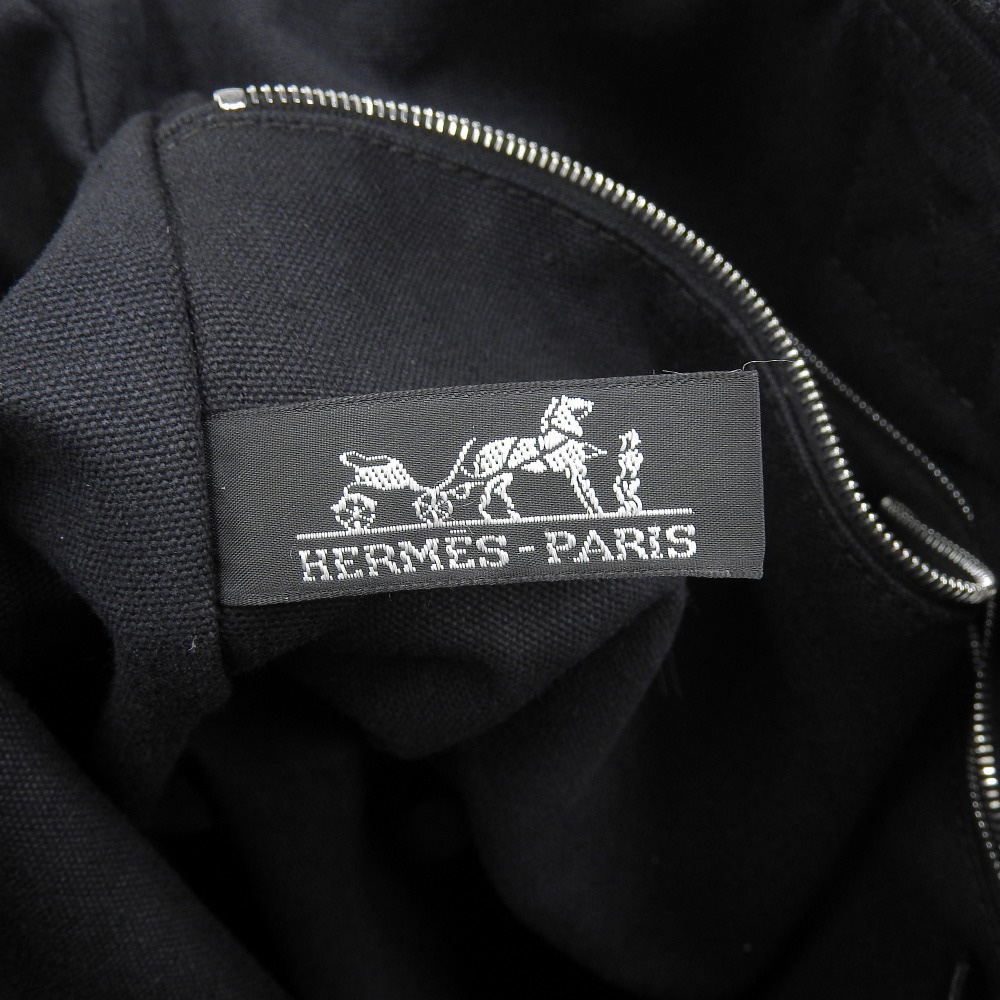 http://エルメス%20HERMES%20サクソーMM%20ハンドバッグ%20キャンバス%20ベージュ/ブラック%20中古%20HE0969