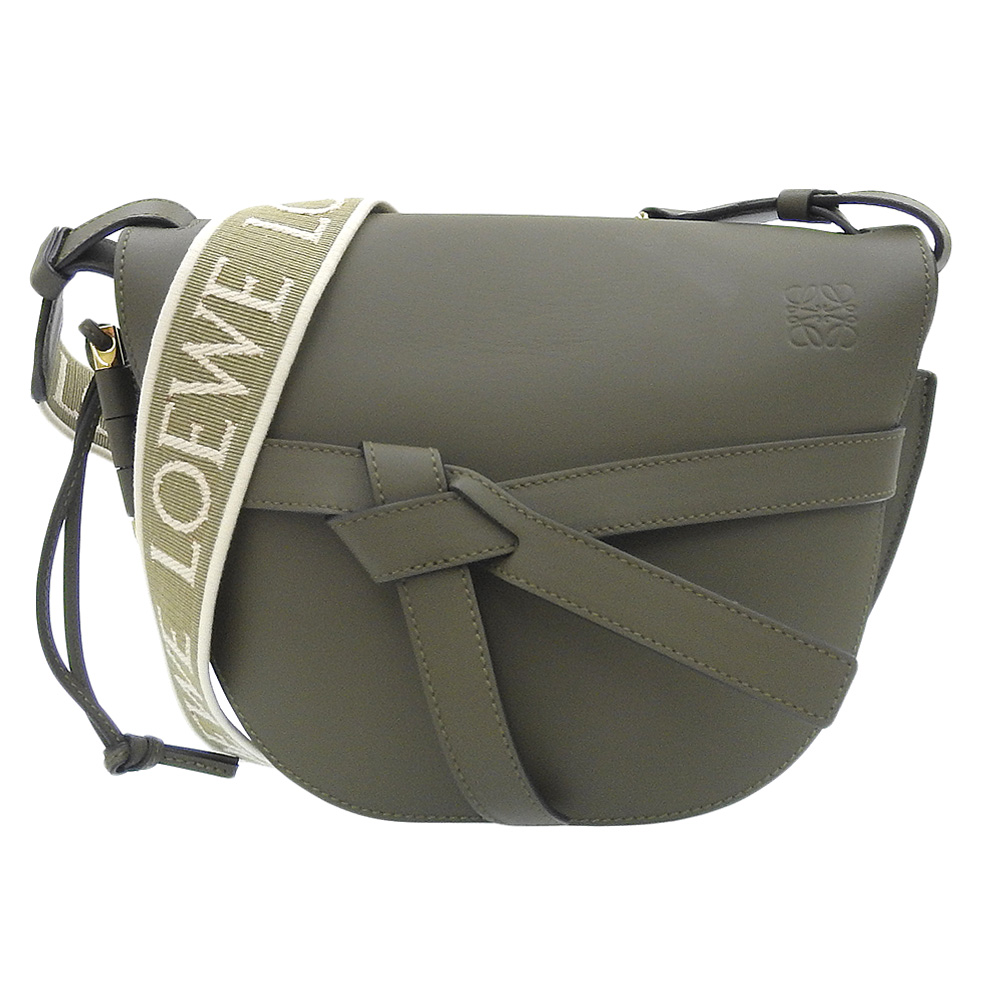 http://ロエベ%20LOEWE%20ゲートバッグ%20スモール%20ショルダーバッグ%20レザー%20カーキ%20中古%20OB2045