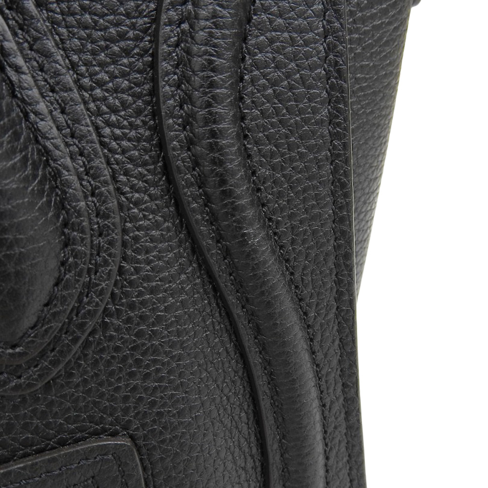 http://セリーヌ%20CELINE%20ラゲージ%20ナノショッパー%202WAYバッグ%20ハンドバッグ%20ショルダーバッグ%20レザー%20ブラック%20中古%20OB2048