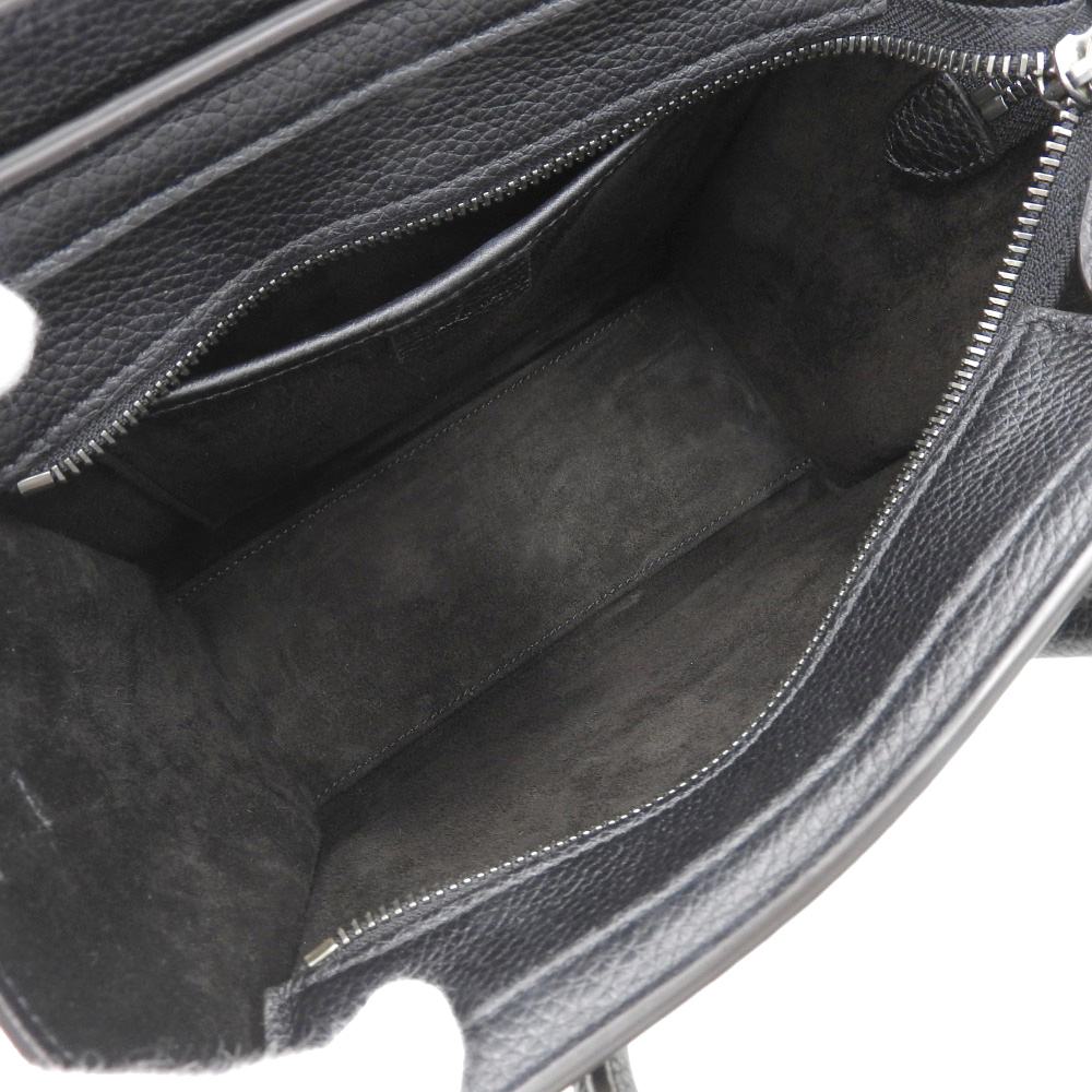 http://セリーヌ%20CELINE%20ラゲージ%20ナノショッパー%202WAYバッグ%20ハンドバッグ%20ショルダーバッグ%20レザー%20ブラック%20中古%20OB2048