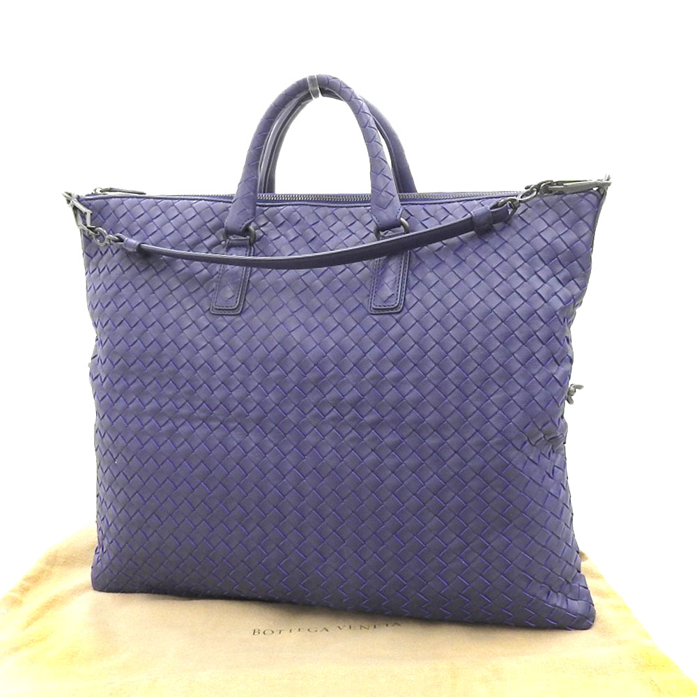 http://ボッテガヴェネタ%20BOTTEGA%20VENETA%202WAYバッグ%20トートバッグ%20ショルダーバッグ%20イントレチャート%20レザー%20ネイビー%20中古%20OB2050